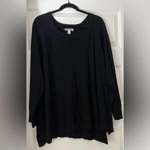 Dress Barn Sz 3x  Women’s Long Sleeve Black Sweater  Fall/Winter Crew Scoop Neck